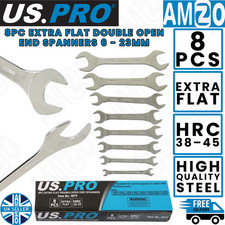 US PRO 8PC Extra Flat Double Open End Spanner Set 6–23mm Slim Wrenches 3875