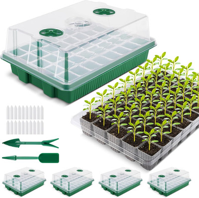 YAUNGEL Seed Starter Tray, XL 160 Cells Thicken Seed Starter Kit with Humidity D