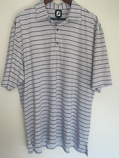 FootJoy Golf Polo Shirt Mens 2XL Stretch Performance Short Sleeve Striped Top