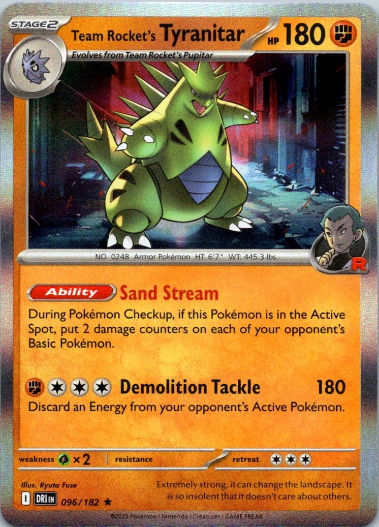 Team Rocket's Tyranitar Holo Rare SV10: Destined Rivals 096/182 NM