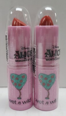 2PK Wet n Wild Alice in Wonderland Disney Painted Roses Lipstick NEW