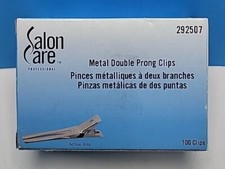Salon Care Double Prong Clips 100 Ct - New
