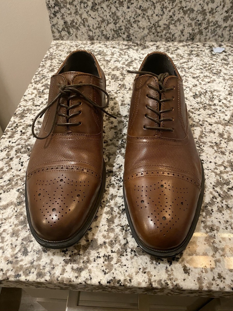 KENNETH COLE REACTION Men SZ 8 Dress Shoes Oxford Cognac  display picture 1