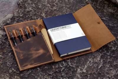 Personalized leather cover case for A5 Bullet Journal Leuchtturm 1917 notebook
