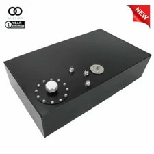 17 Gallon 64L Fuel Cell Gas Tank w/ Cap + Level Sender Street Rod Aluminum Black