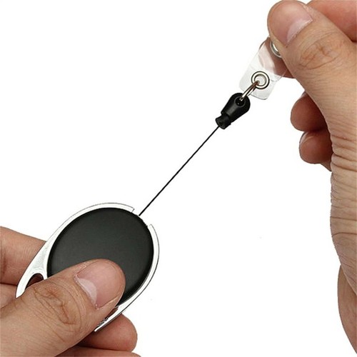 UP 9X Retractable Badge Holder Reel ID Card Business Security Pull Key Tag Clip - Picture 5 of 15
