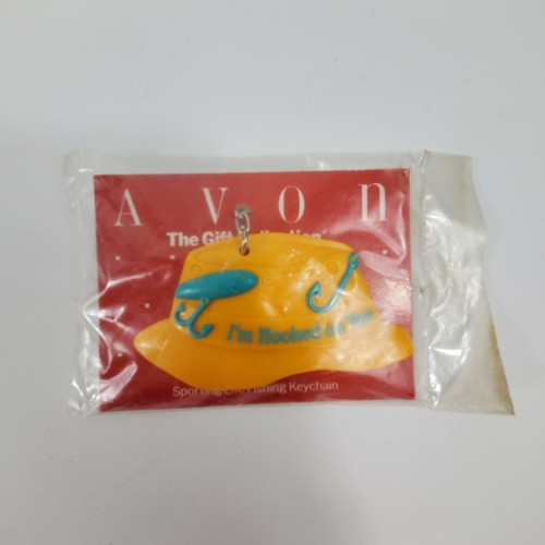 Avon Mens Fishing Hat Key Chain Ring Sporting Life 3-1/2" I'm Hooked On You