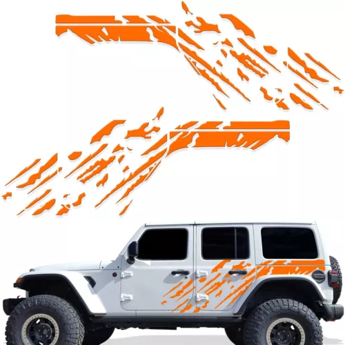 Graphic Mud Splash Stripe Car Stickers For Jeep Wrangler JL All Vinyl Decals - Picture 5 of 8