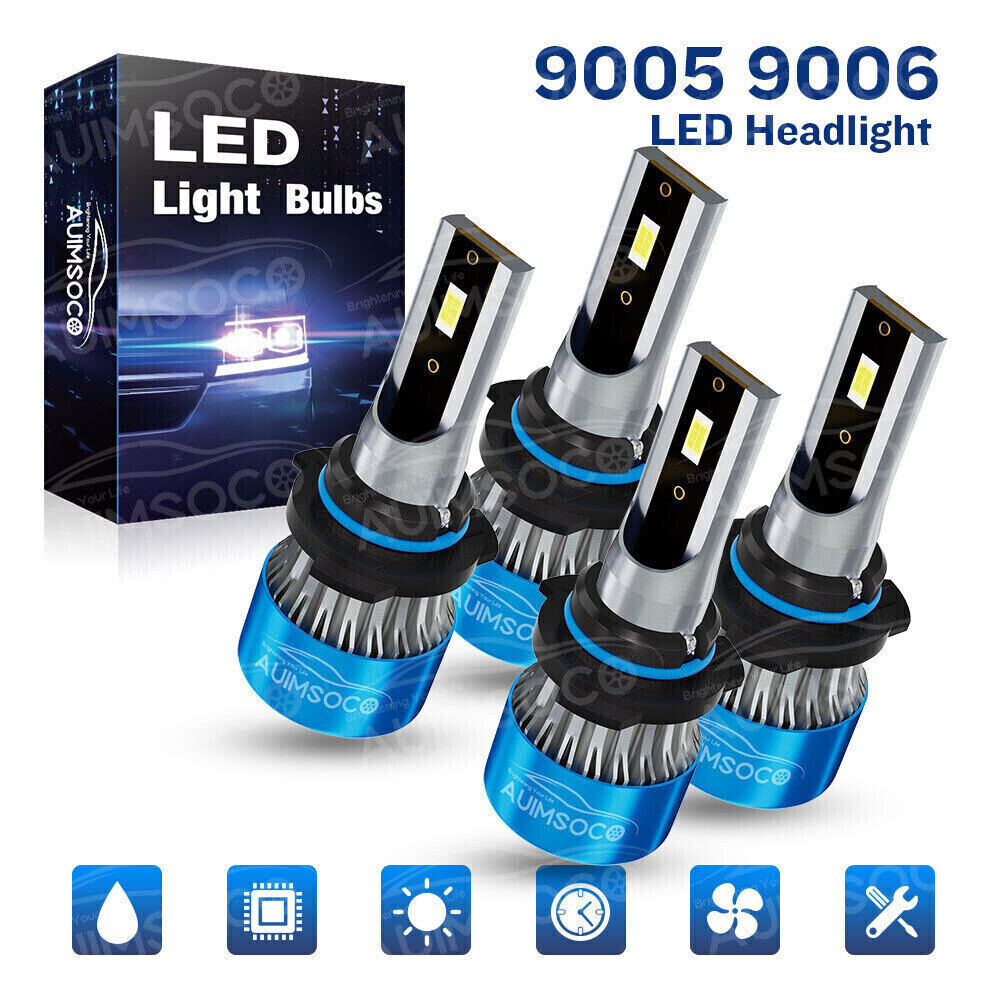 White LED Headlight Fog Lights 4X Bulbs Kit 6000K For Honda Odyssey 2005-2010