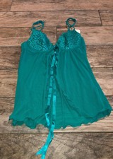 New Cabernet Nighty Babydoll Green Womens Sheer Underwire Padded Sz Medium