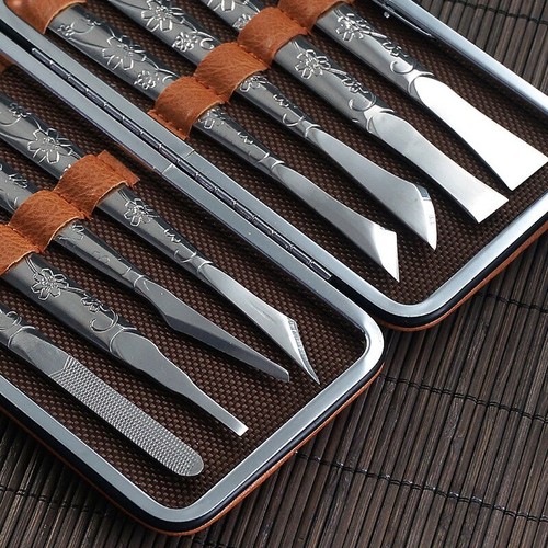 8tlg/Set Pediküre Werkzeug Set Edelstahl Messer Nagelknipser Maniküre Messerset - Bild 6 von 14