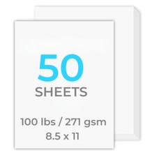 50 Pcs Cardstock 100 lb Cover 271 gsm White 8.5 x 11 Heavyweight Thick