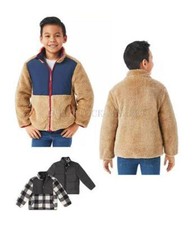 NEW BOY'S MEMBER'S MARK REGULAR FIT FZ REVERSIBLE SHERPA FLEECE JACKET VARIETY