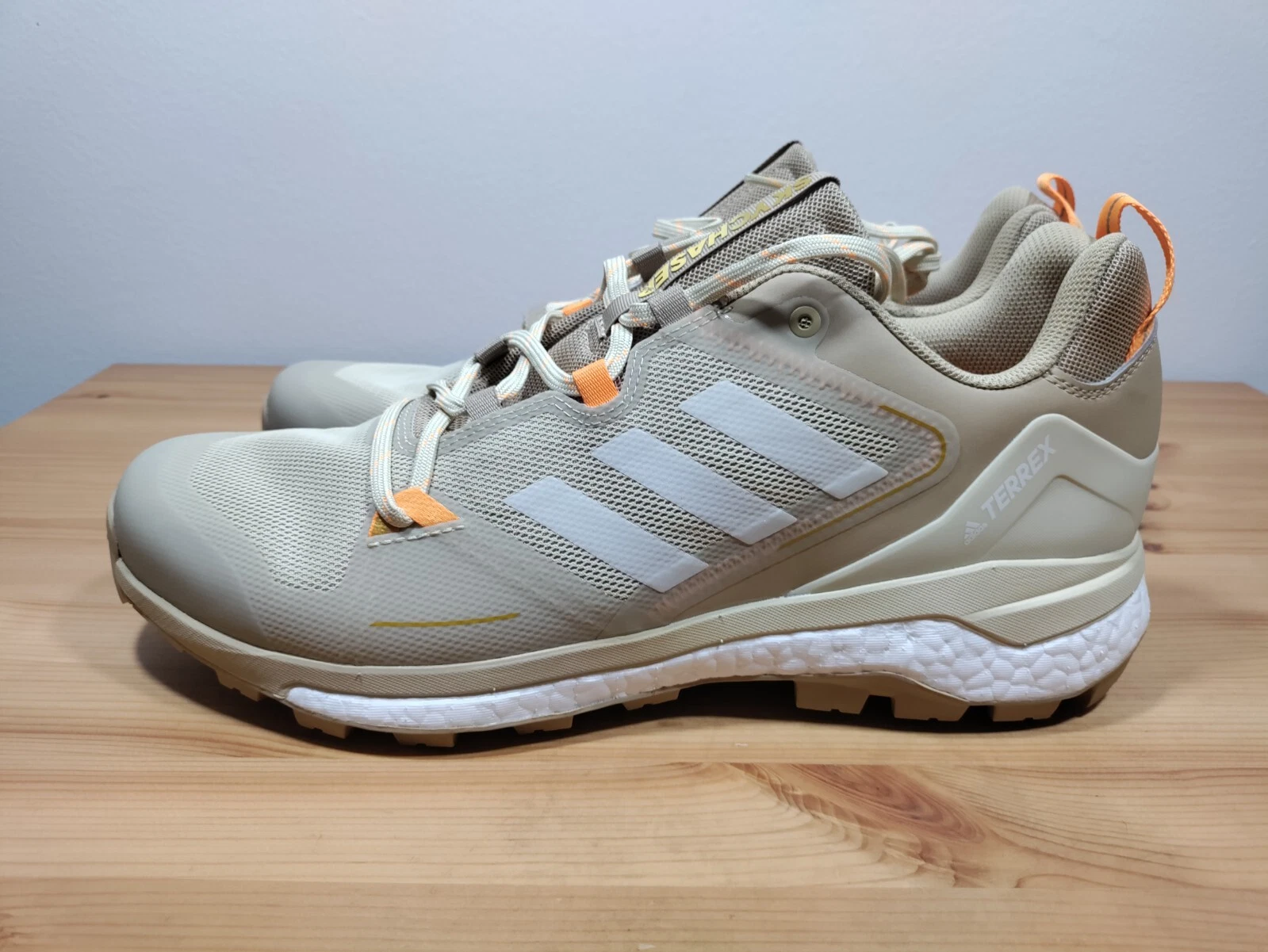 Adidas Terrex Skychaser 2 Shoes Men's Size 14 Beige Orange Hiking Trail GZ0326