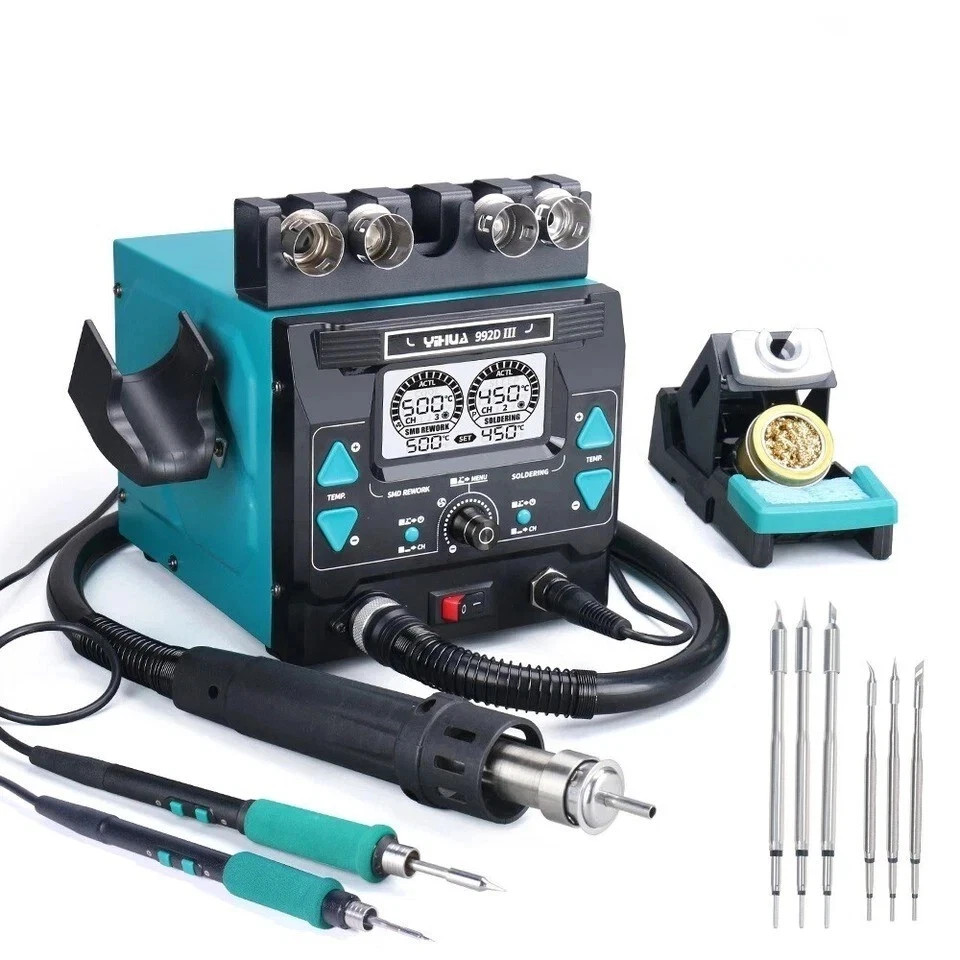 YIHUA 992D-III 1220W Hot Air Rework Station C210/C245 Precision Soldering Iron