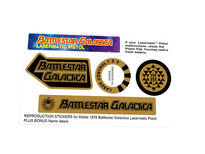 CUSTOM STICKERS for MATTEL 1979 Battlestar Galactica Lasermatic Pistol ...