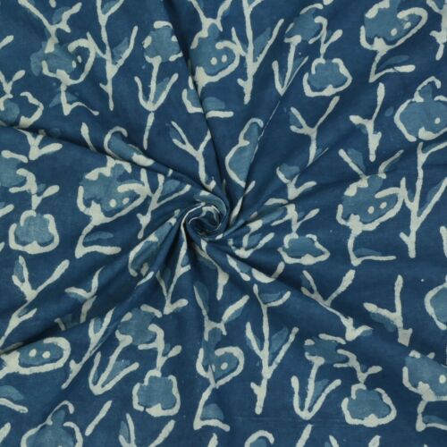 20 Yard Wholesale Hand Block Print Cotton Voile Fabric Dress Material Floral Fab - Picture 1 of 7