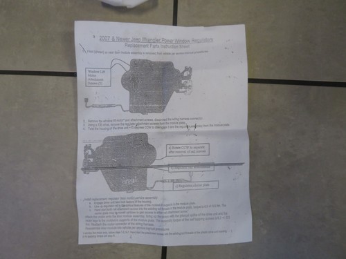 JEEP WRANGLER Front Left Door Window Regulator NEW OEM MOPAR - Picture 3 of 9