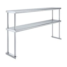 12 in. x 60 in. AmGood Stainless Steel Double Deck Over Shelf