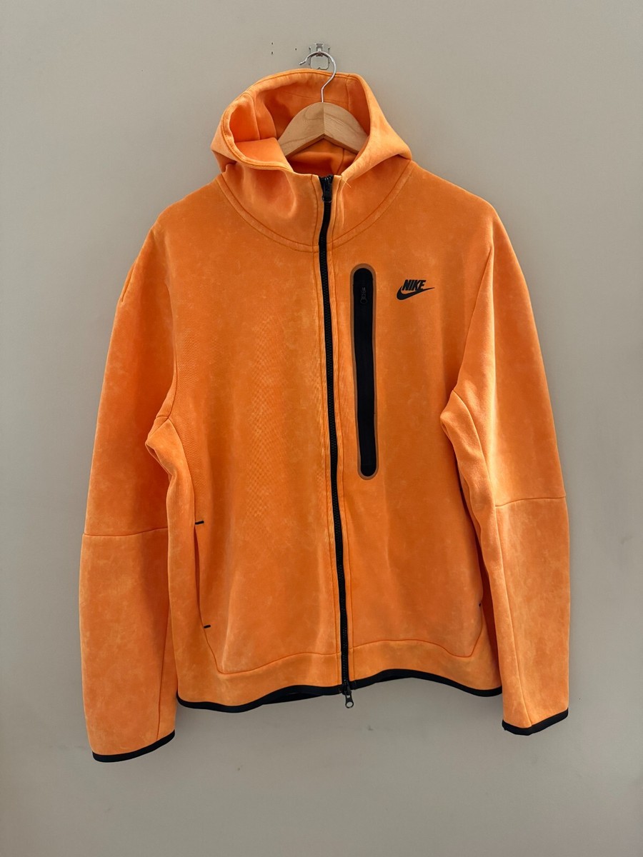 Nike Men's Sportswear Tech Fleece Wash Full-Zip Hoodie Kumquat
