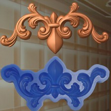 Gießform Stuck Dekorelement Blume Verzierung Silikonform Ornament Relief (231)