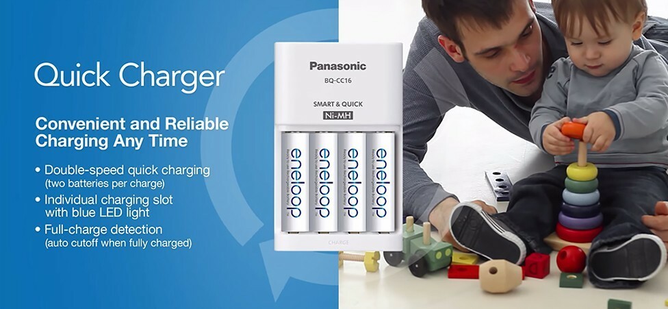 Chargeur Eneloop Smart 8 Panasonic - Pour 1-8 Piles AA/AAA, 5h Charge, 9 Protections, Universel 100-240V