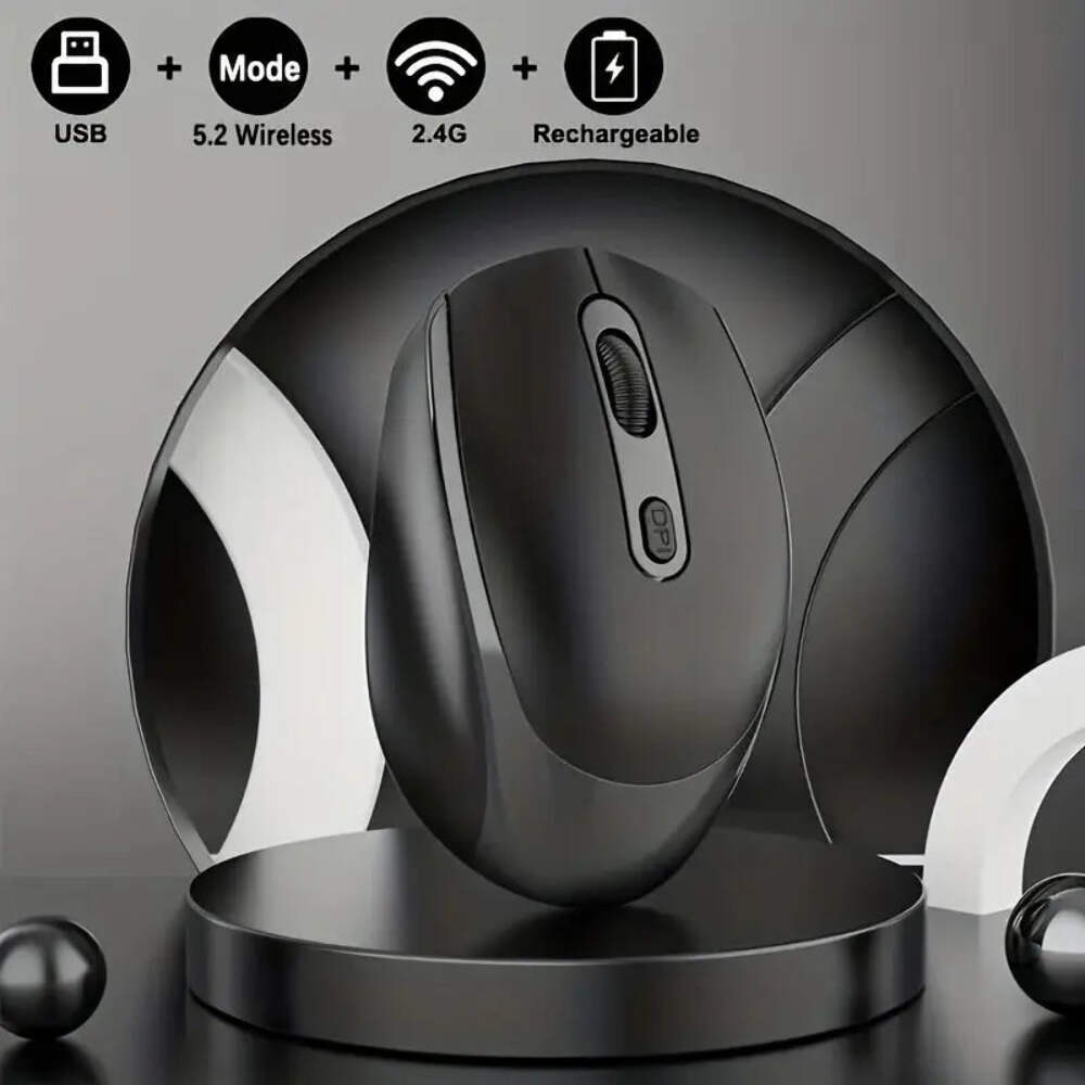 2.4G Rechargeable Dual Mode Wireless Bluetooth 5.2 USB Portable Mouse