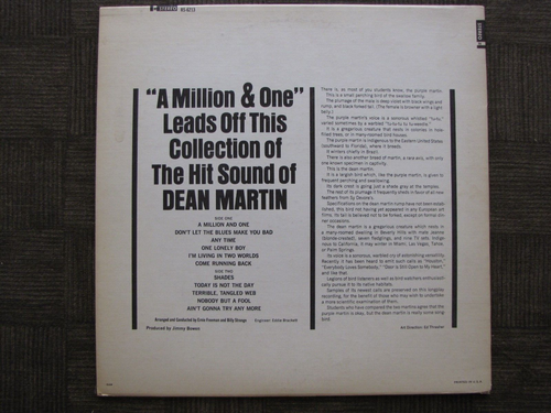 DEAN MARTIN The Hit Sound Of Reprise 6213 Vinyl LP Record - VG+ Jacket VG+ - Imagen 3 de 3