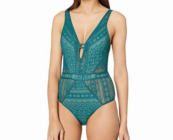 Swimsuit with sheer best sale overlay