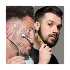 Men's Beard Shaping Tool /Wood Comb Transparent Template Effective High quality