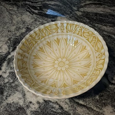 J & G Meakin Medici Floral Ceramic Bowl White Yellow Dishwasher Safe England