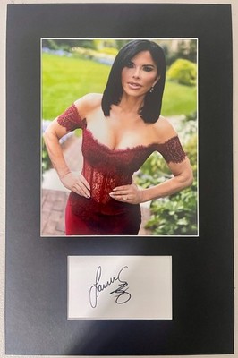 Lauren Sanchez Bezos matted signed index card with photo 11x17 #1