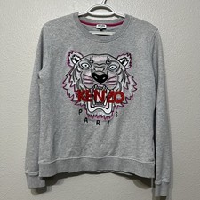 Kenzo Paris Tiger Embroidered Logo Sweatshirt Crewneck Women's Size Large