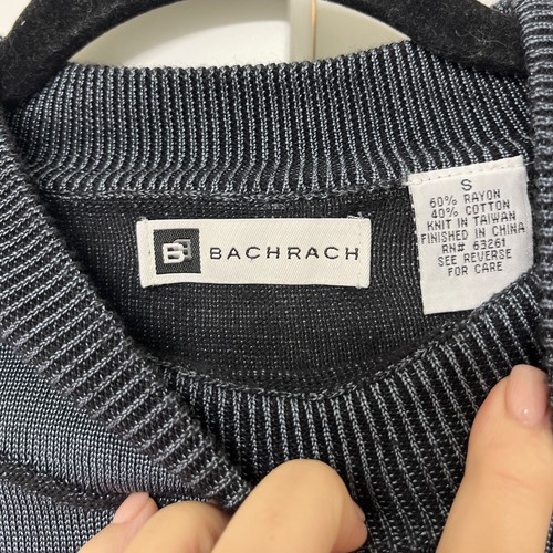 Bachrach Mens Pullover Sweater Blue & Black Long Sleeve Size Small - Afbeelding 6 van 9