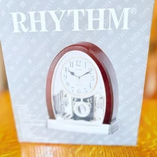 Rhythm Clocks "Joyful Crystal Bells" 12 Song Musical Motion Mantel Clock. NIB