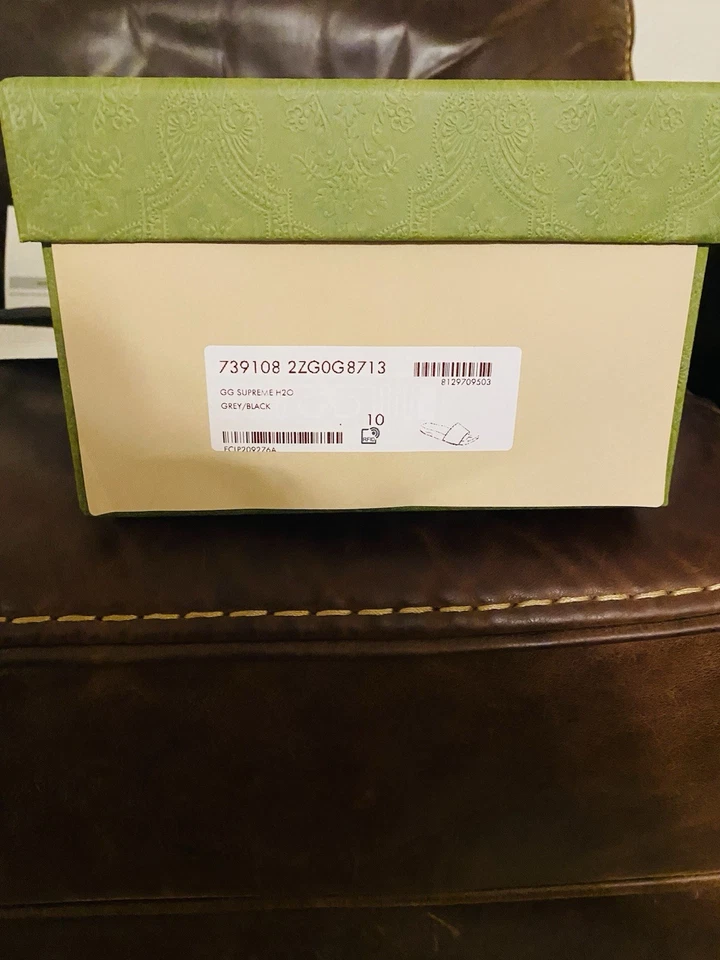 Gucci GG x Supreme negro x gris diapositivas para hombre talla 10 Foto 2 de 4