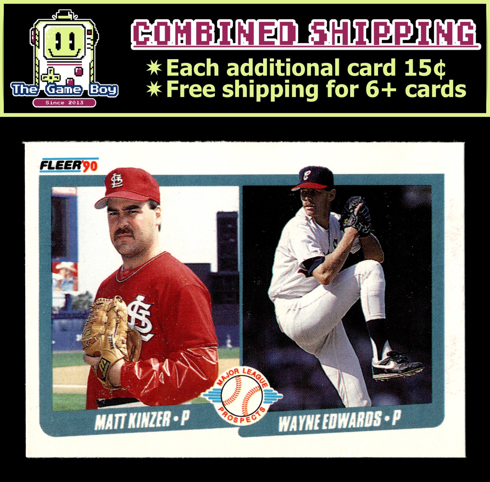 1990 Fleer #652 Matt Kinzer / Wayne Edwards - Cardinals / White Sox RC