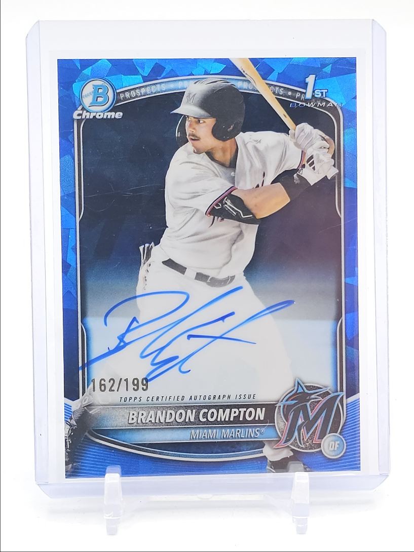 BRANDON COMPTON 2025 BOWMAN CHROME DRAFT 1ST SAPPHIRE B AUTO /199 Q4627