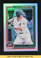 2022 USA Baseball Stars & Stripes Longevity Emerald 1/5 Joshua Springer READ tj1