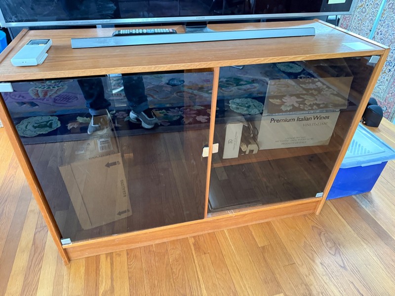 Double Wood Stereo Rack / Audio Cabinet with Glass Door – HiFi Media Stand