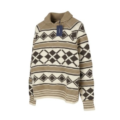 Gant Oversized Diamond Herren Pullover M Brown Wolle Alpaka Strick