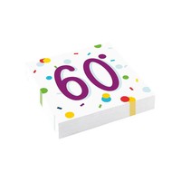 20 Servietten Confetti Birthday 60 33 X 33 Cm