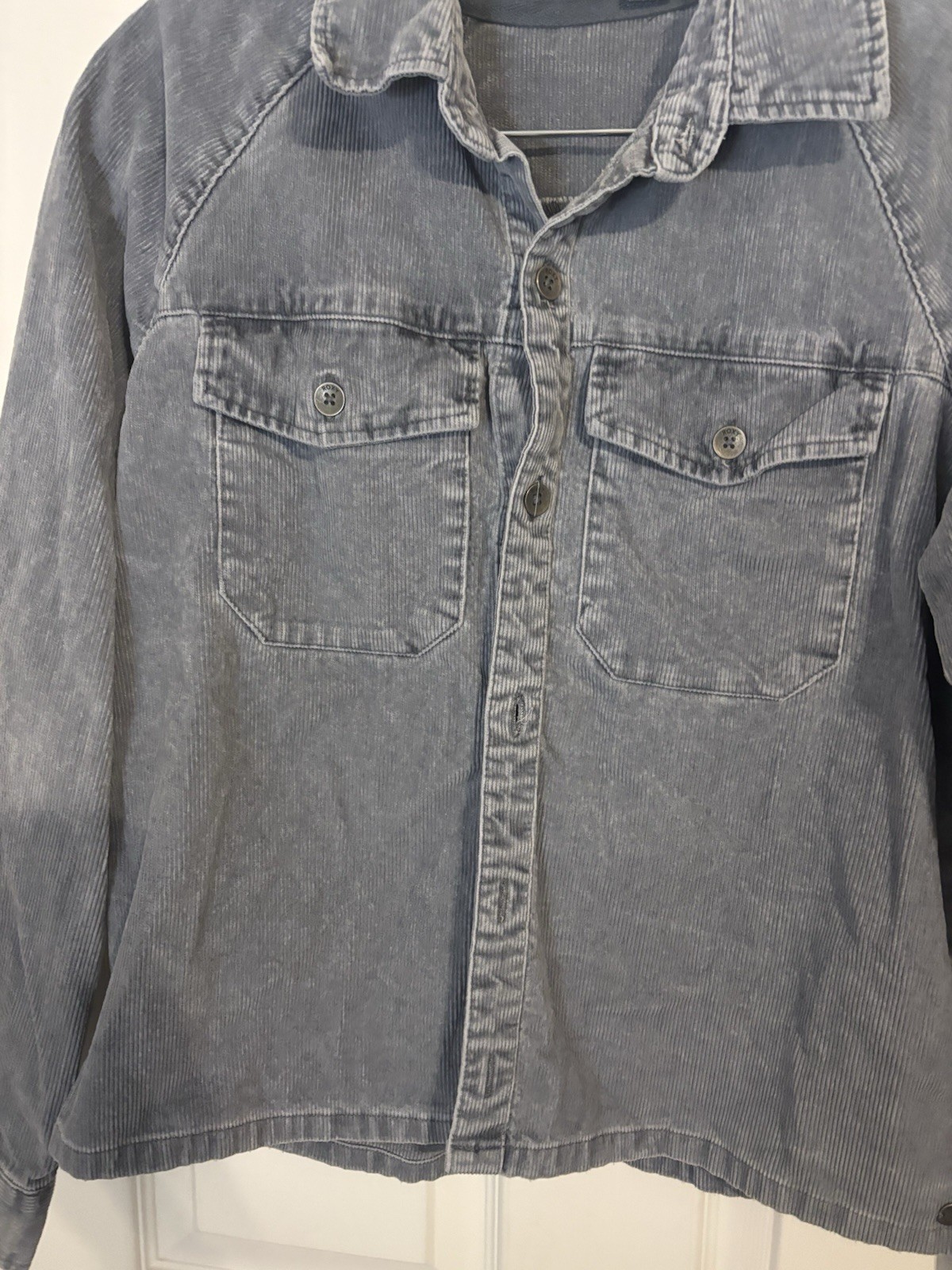 Roxy Size Medium Gray Jacket/ Button Shirt - image 2