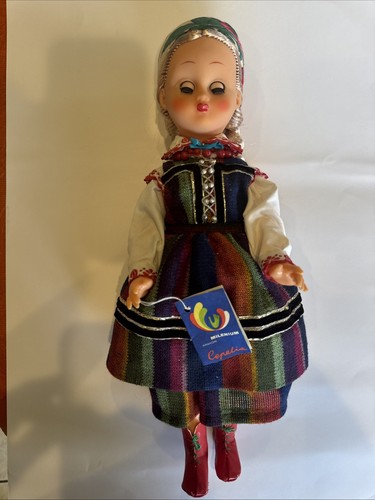 Vintage Handmade Polish Folk Art Doll Krakow Poland 16" with Tag
