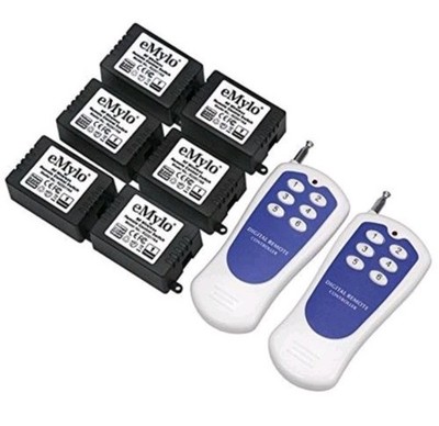 eMylo AC 220V-230V-240V 1000W 6 x 1 Channel 433MHZ RF Relay Module Switch Learni