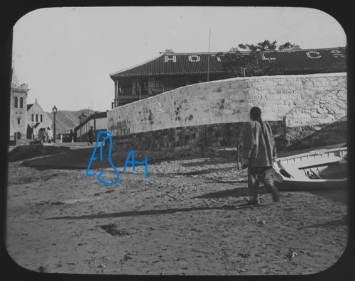 Photo CHINA CHEFOO THE HOTEL & CHURCH C1900 Magic Lantern Slide YANTAI