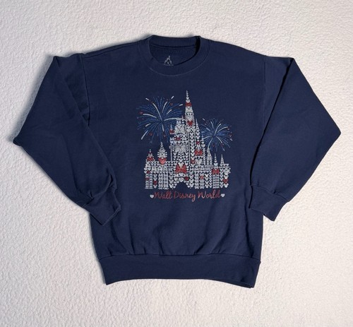 Walt Disney World Cinderella Castle Glitter Fireworks Crewneck
