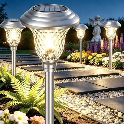 BEAU JARDIN 4Er Set Solarlampen Gartenbeleuchtung [Energieklasse A+]   Solarleuc