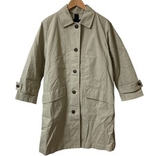 MHL. Margaret Howell Cotton Nylon Twill Bal-Collar Coat, Size 0 Beige Women USED