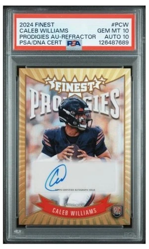 🔥 RARE 2024 Finest Caleb Williams Prodigies Auto RC Refractor PSA 10 GEM💎 POP4